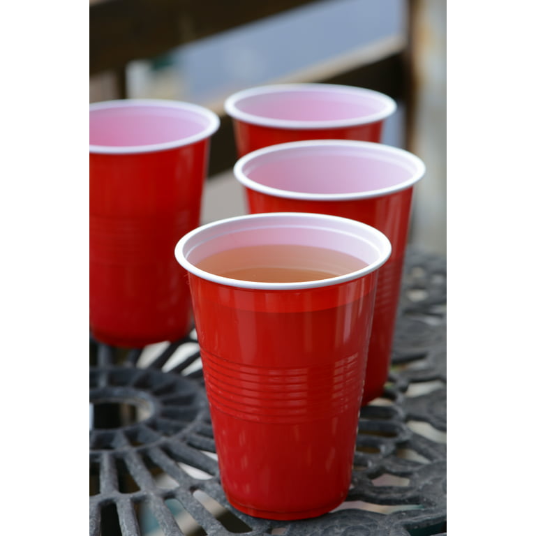 [300 Pack] 16 oz Red Plastic Cups - Red Disposable Plastic Party Cups Crack Resistant - Great for Beer Pong, Tailgate, Birthday Parties, Gatherings