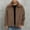 Brown, variant on FAWUUDO Men Mid Long Casual Faux Fur Mink Coat Single Breasted Business Jacket Winter Classic Fur Collar Outerwear Brown
