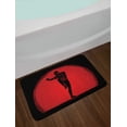 thumbnail image 2 of Kung Fu Bath Mat, Chinese Martial Art Sports Themed Man Silhouette Pose in Round, Plush Bathroom Decor Mat with Non Slip Backing, 29.5" X 17.5", Charcoal Grey Vermilion, by Ambesonne, 2 of 2
