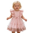 thumbnail image 2 of Easter Dresses Flower Prints Princess Dress Long Summer Dress for Teens Casual Spring Dress (Pink,9-12 Months), 2 of 8