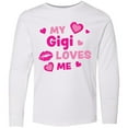 thumbnail image 3 of Inktastic Valentine's Day My Gigi Loves Me Hearts and Lips Long Sleeve Youth T-Shirt, 3 of 5