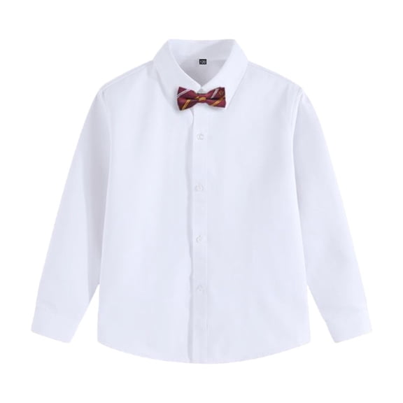 Diufon Dress Shirts for Boys Performance School Uniform Long Sleeve Button Down Shirts Spring Fashion Tops with Tie