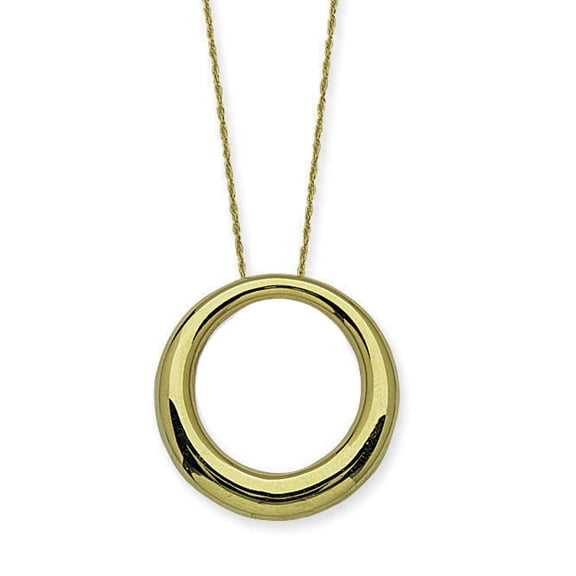 14k Yellow Gold Polished 3d Circle Necklace - 1.8 Grams - 17 Inch