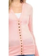 thumbnail image 5 of ClothingAve. Women's Long Sleeve Snap Button Sweater Cardigan w/ Ribbed Detail S~3X Female Plus Size Cardigan, 5 of 7