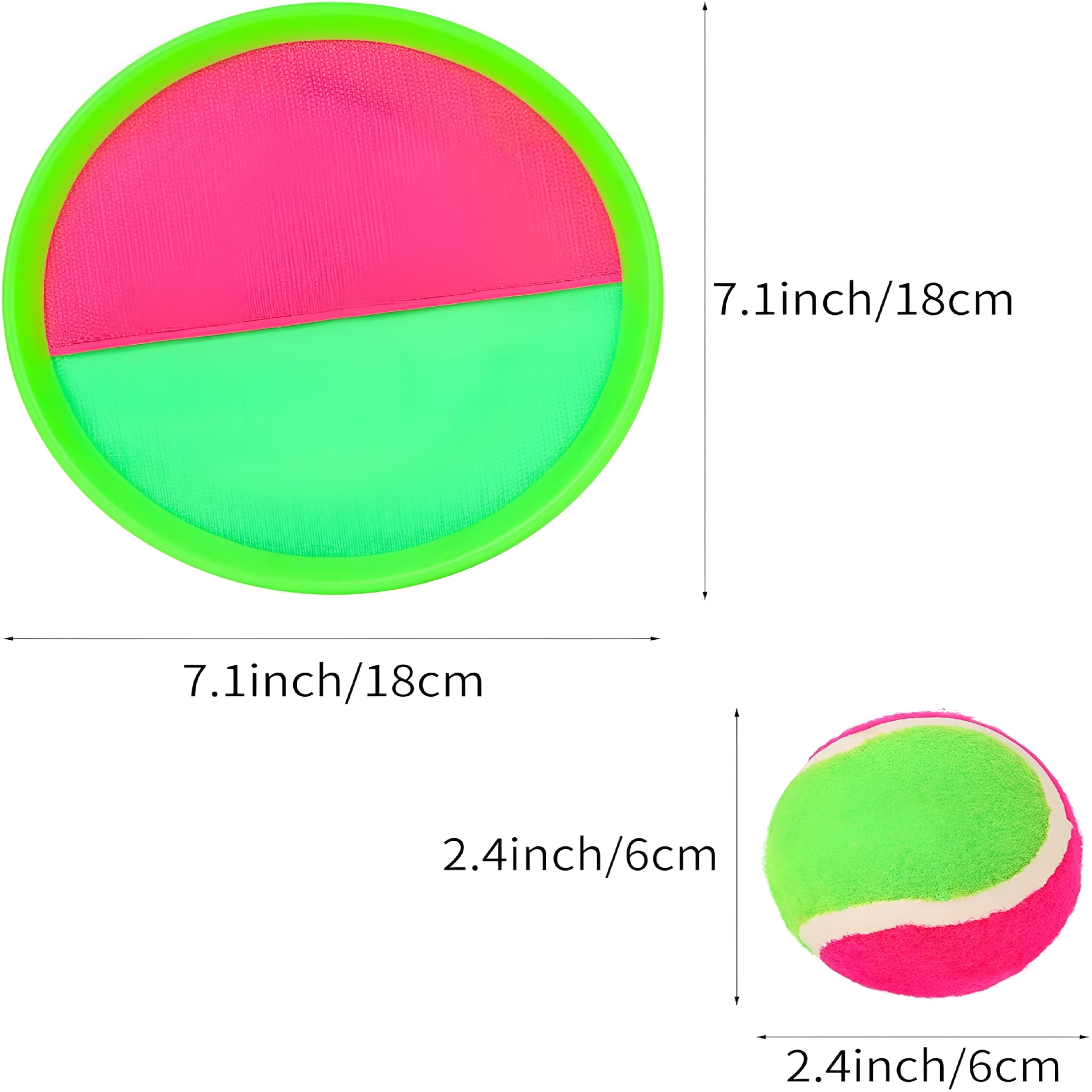 BESTSKY Toss and Catch Ball Set Catch Game Toys with 4 Paddles 6 Balls and 1 Storage Bag,Ball Sports Toys for Kids and Adults Family School Outdoor Games,Beach Playground Yard Games Supplies