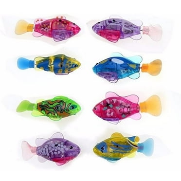 5 PCS Electronic Fish Baby Summer Bath Toy Pet Cat Toys Swimming Robot Fish with LED Light Water Swim Pool Bathtub Toys Christmas Birthday Gifts