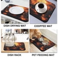 thumbnail image 4 of Halloween Horror Pumpkin Spooky Night Moon Castle Dish Drying Mat Coffee Bar Mat Absorbent Heat Resistant 18x24 Inch Inch Dishes Plate Glass Dry Draining Pad for Accessories Countertops, 4 of 7