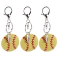 thumbnail image 1 of 3 Pcs Wooden Softball Keychains Sports Key Rings Backpack Hanging Decorations, 1 of 7