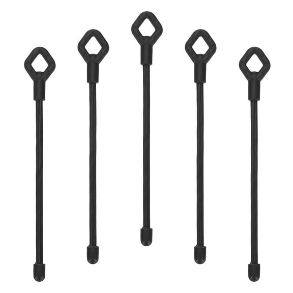 Uxcell Silicone Cable Ties, 6 Inch Reusable Twist Cable Ties Heavy Duty Bendable for Bundling Holding, 5 Pcs, Black