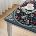 thumbnail image 4 of nygtbtfer  Fitted Tablecloth Elastic Edged Table Cover,Independence Day Poppy F Wipeable Table Cloths for Kitchen Dining Party Fit up Tables,Watercolor Floral on White, 4 of 7