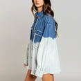 thumbnail image 4 of Viikei Womens Denim Jackets Plus Size Denim Jackets for Women Clearance Casual Gradual Color Burr Denim Blouse Jacket Coat, 4 of 9