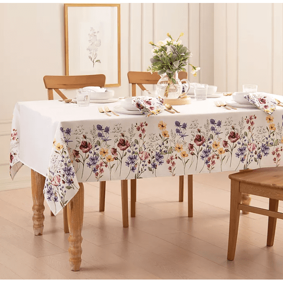 Poppy Wildflower Border Tablecloth 60" X 84" - Multi