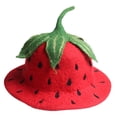 thumbnail image 3 of Sombrero de fresa, gorro de fresa, vestido elegante informal, gorro bonito y cálido a la moda para fiesta y Festival, sombrero de cubo cómodo para, 3 of 8