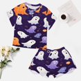 thumbnail image 4 of Halloween Ghosts Horror Pumpkin Pajamas Set Womens Loungewear Sleepwear 2 Piece PJ Sets, 4 of 7