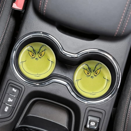 

Grinch Christmas Decorations Christmas Ornaments Grinch Ornaments 2PCS Car Cup-Coasters Christmas Car Cup Holder Insert-Coaster Universal Vehicle Interior Accessories Cup Mats