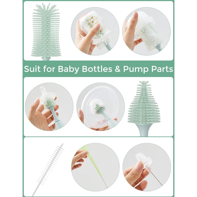 Momcozy Portable Baby Bottle Cleaner Set, 6-in-1 Silicone Brush