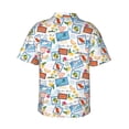 thumbnail image 3 of Daiia Summer Stamp Hawaiian Shirt for Men Gentle Cotton Regular Short Sleeve Casual-X-Large, 3 of 9