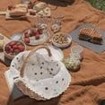thumbnail image 4 of OULII Cesta Portátil De Plástico Tejida Con Asas Para Picnic Uso Diario Y Almacenaje Marrón, 4 of 6