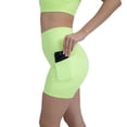 thumbnail image 3 of YITTY Active Women's UltraLuxe High Waist Pocket Biker Shorts – 3"/6" Tummy Control, Compression, Breathable & Activewear, Neon Spark, M, 6", 3 of 6