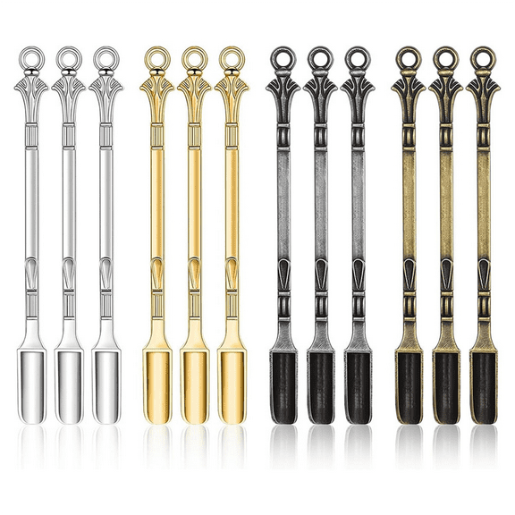 12 Pcs Mini Spoons Set, 4 Colors for DIY Jewelry Making,Small Spoon Home, Kitchen, Restaurant