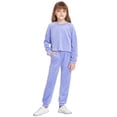 thumbnail image 4 of Arshiner Girls 2 Piece Outfit Sweatsuits Set Kids Velour Sweatshirts & Sweatpants Tracksuits Set for Girls, 4 of 8