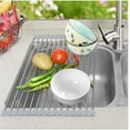 thumbnail image 3 of 17.9"L x 11.4"W Roll Up Dish Drying Rack Foldable Dish Rack Multipurpose Dish Drainers over the Sink Dish Drying Rack Roll-up Drying Rack SUS304 Dish Drying Rack by (Grey), 3 of 5