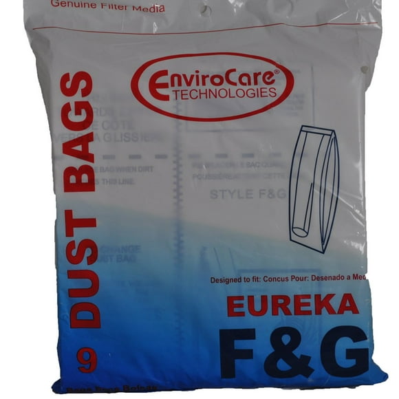 Bolsas de polvo EnviroCare para aspiradora de repuesto para Eureka F&G Uprights, 9 bolsas