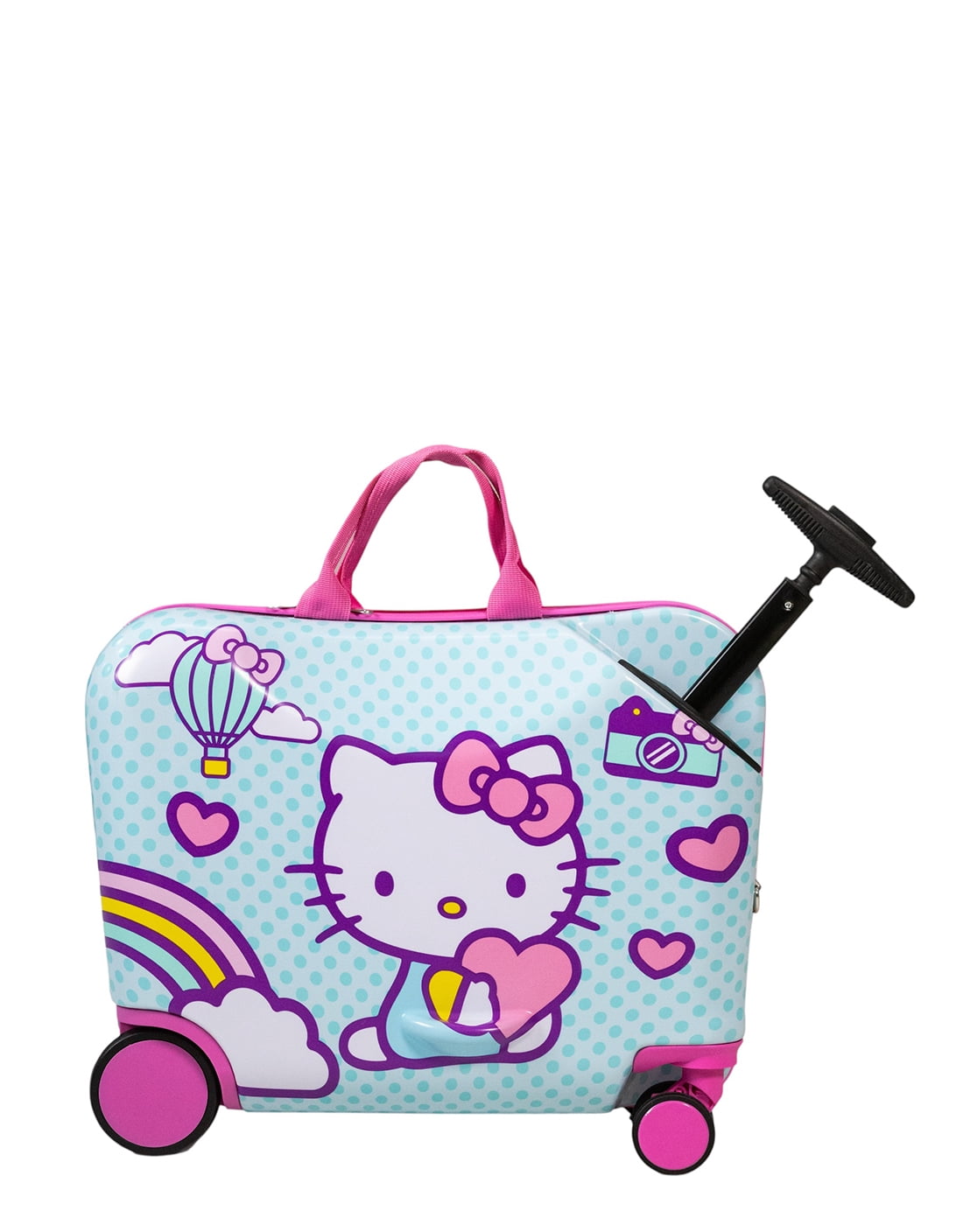 Kid's Sanrio Hello Kitty Character Ride On Scooter Hardside Luggage for Boys and Girls -Mint