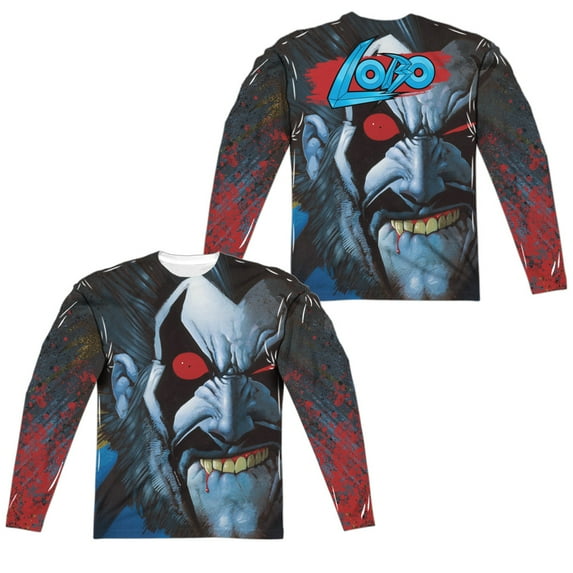 Jla - Bit Lip (Front/Back Print) - Regular Fit Long Sleeve Shirt - Medium