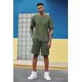 thumbnail image 4 of COOFANDY Men's Waffle Shirt and Shorts Set 2 Piece Outfits Casual Summer Tracksuits Set with Pockets, 4 of 5
