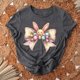 thumbnail image 3 of Camiseta de Cuello Redondo de Manga Corta de la Mujer, Top de Moda para Invierno Y Primavera Impresa de Navidad Casual 3/4, 3 of 7