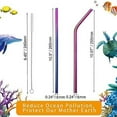 thumbnail image 2 of VEHHE Metal Straws Drinking Straws 10.5" Stainless Steel Straws Reusable 8 Set - Ultra Long Rainbow Color-Cleaning Brush for 20/30 Oz for Yeti, 2 of 8