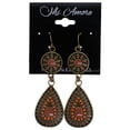 thumbnail image 2 of Mi Amore Antiqued Flower Dangle-Earrings Gold-Tone & Peach, 2 of 2