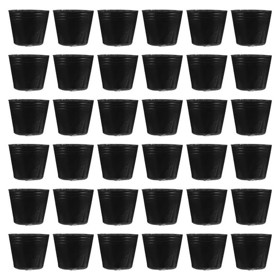 LULULION 100pcs Seedling Nursery Bags Black PE Round Simple Gardeners