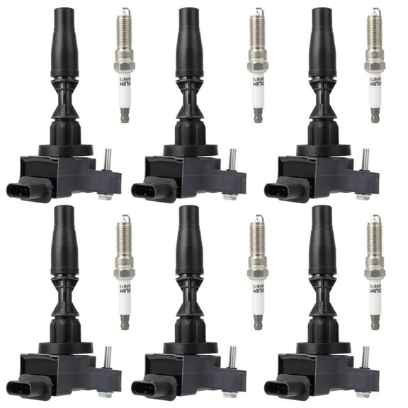 cciyu ignition coil pack Replace UF830 41130 Fit for Cadillac XT5 3.6L 2017-2023 (6 Ignition Coils and 6 Double Iridium Spark Plugs)