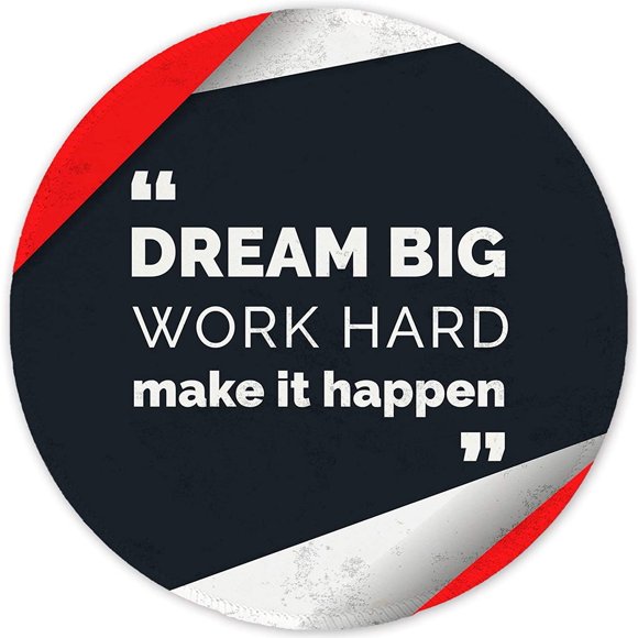 ITNRSIIET [20% Larger] Mouse Pad with Stitched Edge Premium-Textured Mouse Mat Waterproof Non-Slip Rubber Base Round