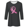 thumbnail image 4 of Alkepwun Breast Cancer Shirt for Women Love Heart Pink Ribbon Shirt Cancer Awareness T-Shirts Support Survival 3/4 Sleeve Tops, 4 of 5