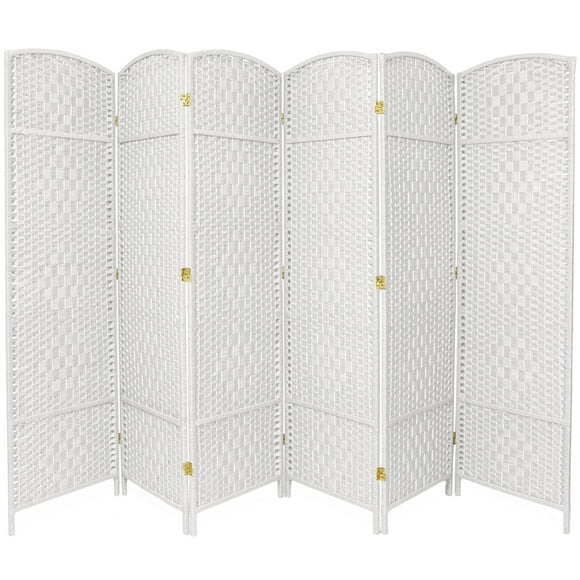 White Woven Fiber Room Dividers