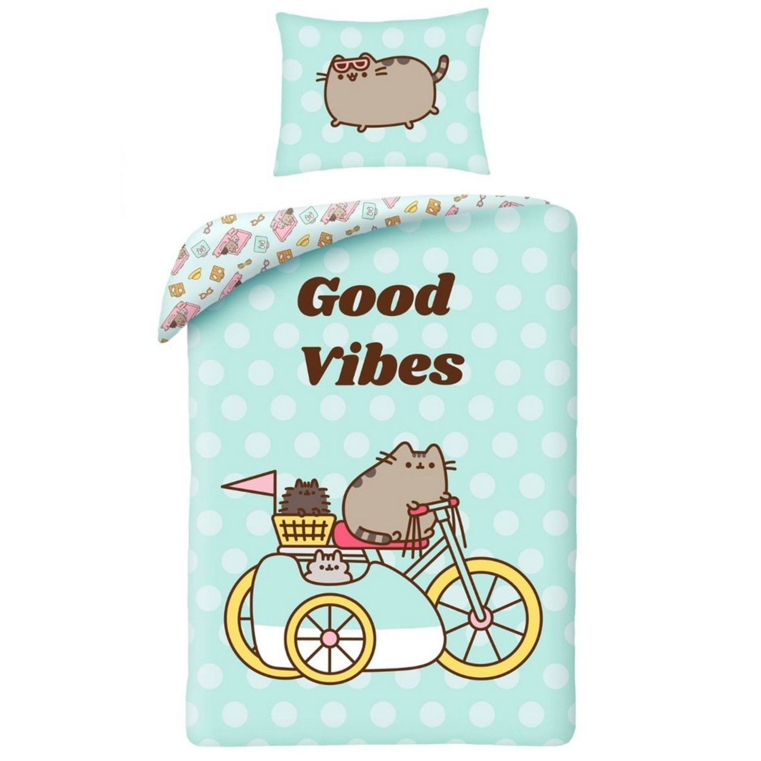 Pusheen Good Vibes Cotton Duvet Cover Set Walmart