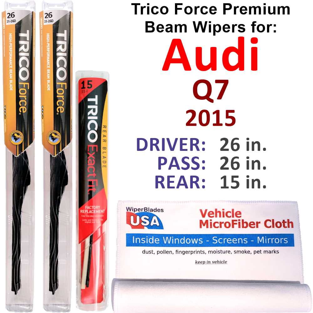 2015 Audi Q7 Performance Beam Wipers (Set of 3) w/Rear Wiper