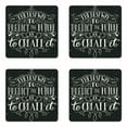 thumbnail image 1 of Vintage Coaster Set of 4, Hand Lettering on a Grunge Design Inspired Background Motivational Slogan, Square Hardboard Gloss Coasters, Standard Size, Cream and Black, by Ambesonne, 1 of 2