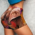 thumbnail image 4 of Haiem Oil Paintings of Elephants No Front Seam Biker Shorts for Women Yoga Workout Gym Bike Shorts with Tummy Control Moisture-Wicking-, 4 of 9