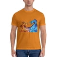 thumbnail image 3 of Red And Blue Dragon Flame Men'S Basic Short Sleeve T-Shirt Orange Medium, 3 of 5