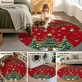 thumbnail image 5 of Round Rug 3.3Ft Washable Non-Slip, Christmas Tree Circle Area Rugs for Living Room Bedroom, Red Winter Xmas Ball Berry Snowflakes Indoor Floor Mats Carpet Runner for Home Decor Aesthetic, 5 of 8