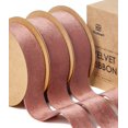 thumbnail image 1 of Juego de cintas de terciopelo Vitalizart, 3 rollos, 2,5 cm x 14 m, color rosa, 1 of 6
