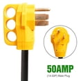 thumbnail image 4 of Homdec 50 Amp to 30 Amp RV Power Cord Adaptor 12 Inch, Dogbone Adapter RV Electrical Converter Cord Cable with Grip Handle, Waterproof Heavy Duty Power Adapter for Camper Van Trailer Motorhome, 4 of 15