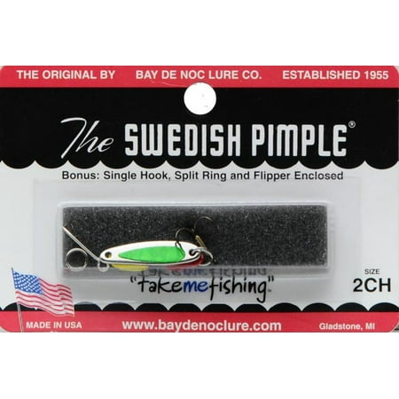 UPC: 0045816201043 | Bay de Noc Swedish Pimple Universal Fishing Jigging Lure  Chartreuse  1/10 Ounce