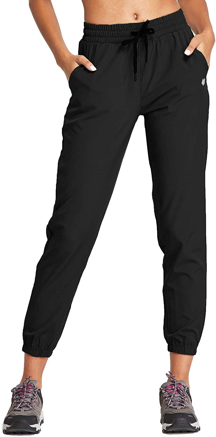 FitsT4 Women's Cargo Hiking Pants Lightweight Capris Quick Dry Drawstring Water Resistant Workout Pants Zipper Pockets 