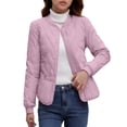 thumbnail image 6 of Coats for Women Long-sleeved Hooded Solid Color Casual Colored Puffy Jackets,Womens Coats Plus Size Pink XXL, 6 of 6