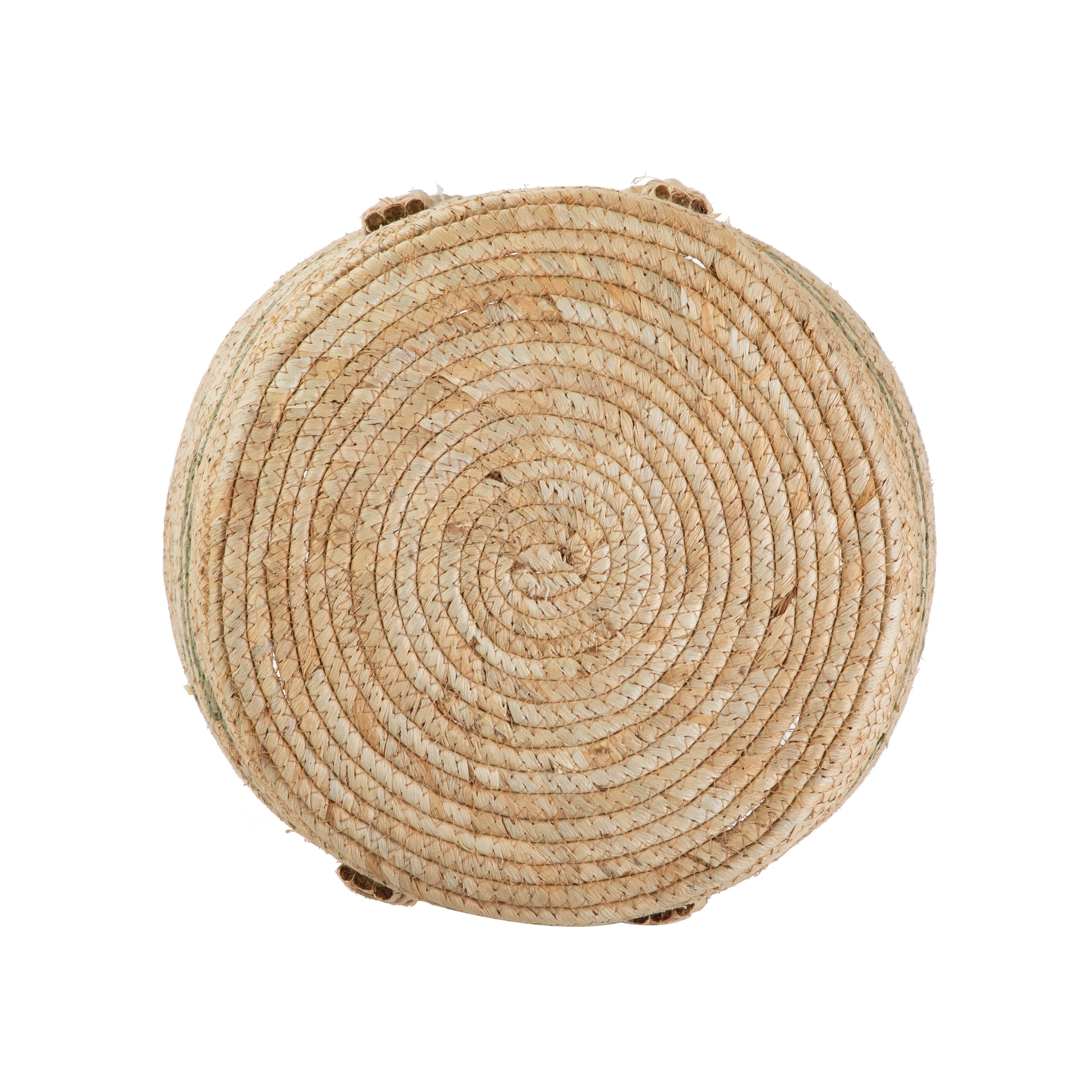 Better Homes & Gardens Natural Maize Colored Stripe Basket, Green, Large